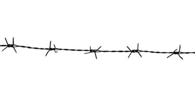 Barbed Wire Silhouette, can use for decoration, ornate, pattern, art illustration, or graphic design element. Flat Style and Editable vector