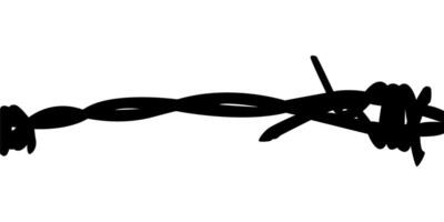 Barbed Wire Silhouette, can use for art illustration, pattern, ornate, decoration, or graphic design element. Flat Style and Editable vector
