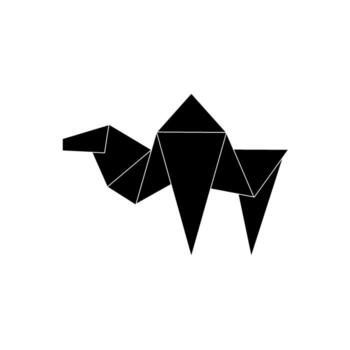 Camel Shape Inspired by Origami Form, can use for Animal Figure, Logo, Pictogram, Website, Apps, or Graphic Design Element. vector