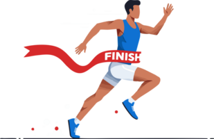 A man running with a ribbon on his back png