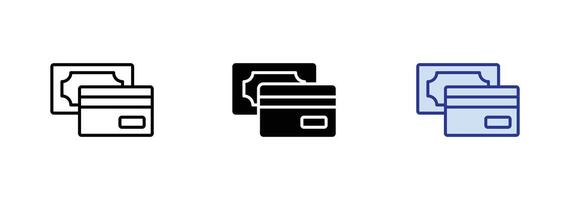 Credit card symbol debit card icon. Simple bank debit card on white background. vector