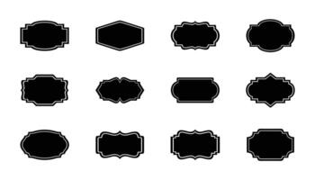 Collection of retro labels, badges and banners decorative frame elements. vector
