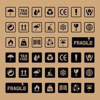 Fragile Symbols On Brown Paper Texture vector