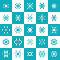 Snowflakes big icon set. Snow flake crystal collection. vector