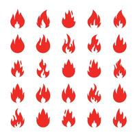 Fire flame icons bundle, Blazing Flame Symbol, Abstract Flame Icon, vector