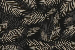 Tropical Palm Leaf Pattern with dark background for Elegant Wall Decor. vector