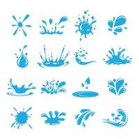 Water drops, liquid droplet, splash, wave, raindrop design element vector