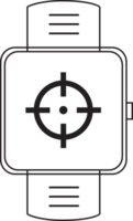 outline smart watch with focus icon png