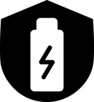battery icon in a shield with a lightning bolt png