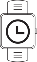 outline smart watch with time icon png