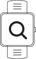outline smartwatch with search icon png