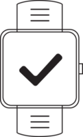 outline smart watch with checklist icon png