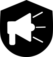 megaphone icon in a shield png