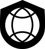 globe in shield icon png