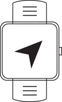 outline smartwatch with navigation icon png