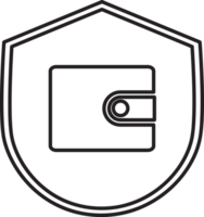 outline wallet in a shield icon png