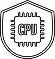 cpu logo in a shield with a black outline png