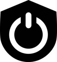 power button on shield icon png