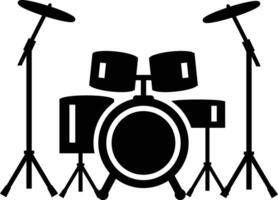 Drum set icon. Drum kit set sign. Silhouette drum set symbol. flat style. vector