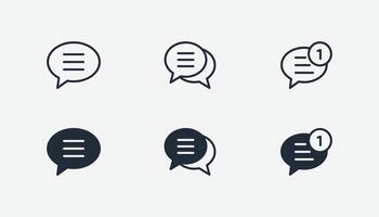 Set of Chat Message Bubbles Icon. Communication icons. Talk bubble, dialog. Web icon set. Online communication. vector
