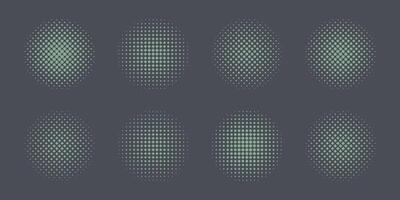 Half tone growing circles. Dotted round shapes, smooth dots spraying and halftones dot background seamless modern arts vector