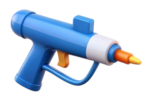 Blue toy gun isolated on transparent background for children's games, animation, and graphic design. png