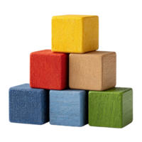 Wooden blocks, set of 5, multi-coloured png