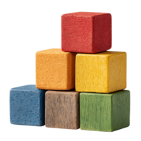 Wooden blocks, set of 5, in different colors png
