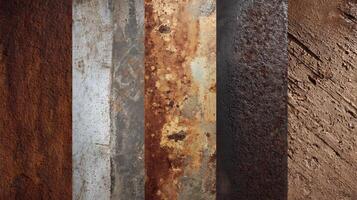Collection of diverse textures including rusty metal and earthy surfaces. photo