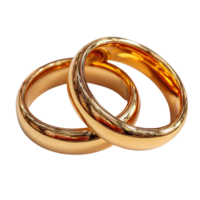 elegante ouro Casamento bandas exibindo amor e comprometimento png