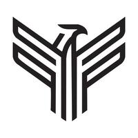 Abstract Black and White Eagle Logo with Geometric Wing Design vector
