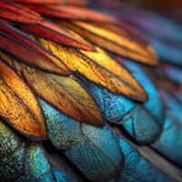The Abstract Rainbow Jewel of a Roosters Plumage photo