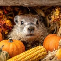 The Harvest Patch and an Inquisitive Groundhog photo