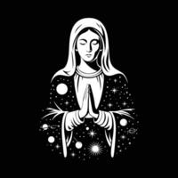 Mary Praying with Cosmic Elements vector