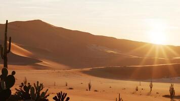 Photorealistic sunburst cast on desert sand photo