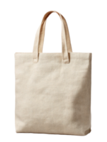 Light-colored tote bag made of natural fabric with sturdy handles png