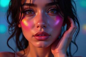 Radiant Neon Portrait photo