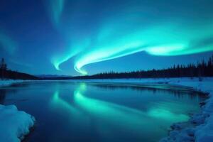 Northern Lights Over Icy Waters photo
