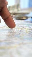 Exploring a city map with focused intent and planning video