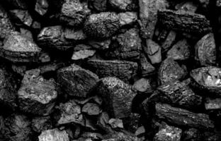Close-Up of Rough Black Coal Rocks Texture photo