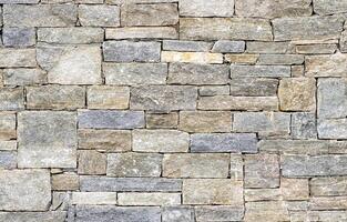 Seamless natural stone wall texture with mixed gray and beige tones, ideal for backgrounds and design projects photo