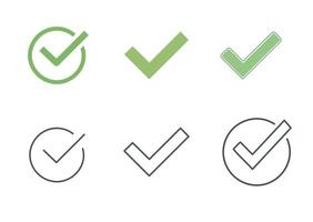 Minimal Check mark Icon Set vector