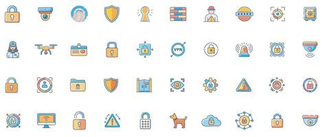 Security icons for digital protection vector