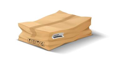 Damaged cardboard shipping box vector