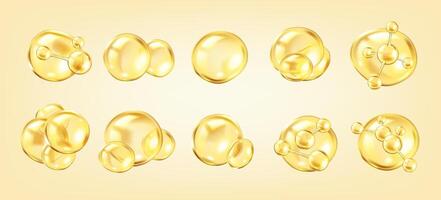 yellow bubbles and droplets illustration vector