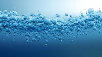 Floating Water Bubbles Background in Blue Liquid for Hygiene Concept4 photo