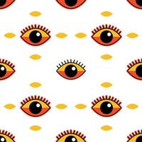Retro Eye Seamless Pattern Cartoon Illustration vector