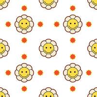 Cute Flower Seamless Pattern Cartoon Illustration vector