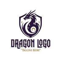 Majestic Purple and Gray Dragon Logo for Fantasy Branding and Iconic Identity vector