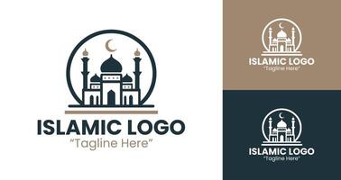 Composed Islamic Logo Design for Faith-Based Brands in Brown and Dark Blue vector